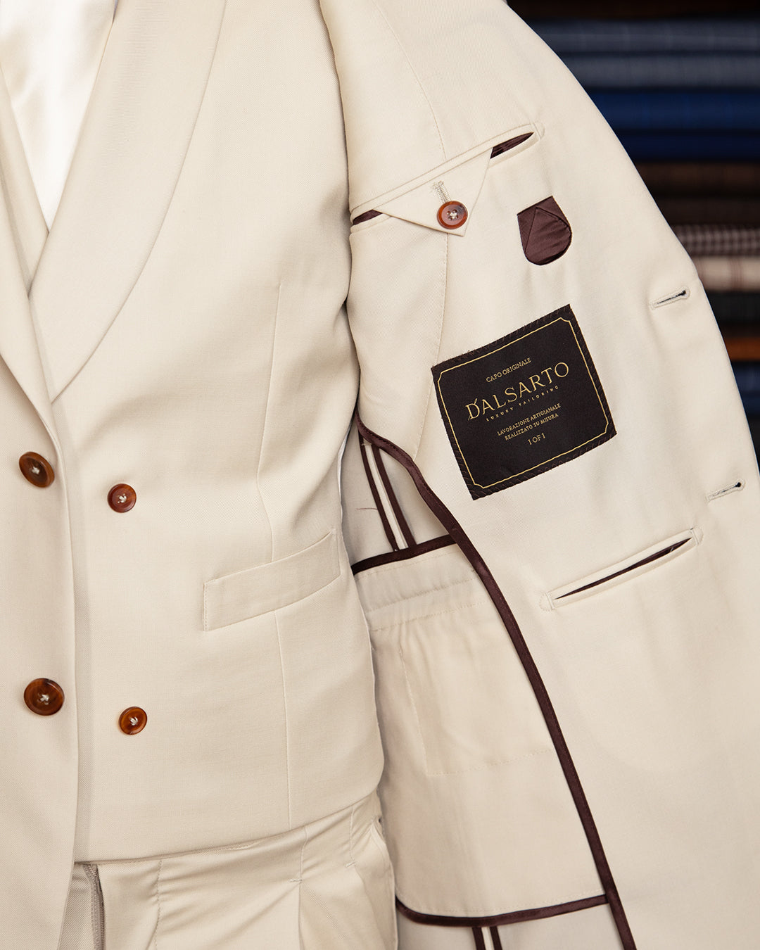 Giotto Beige Biscuit Suit with Vest