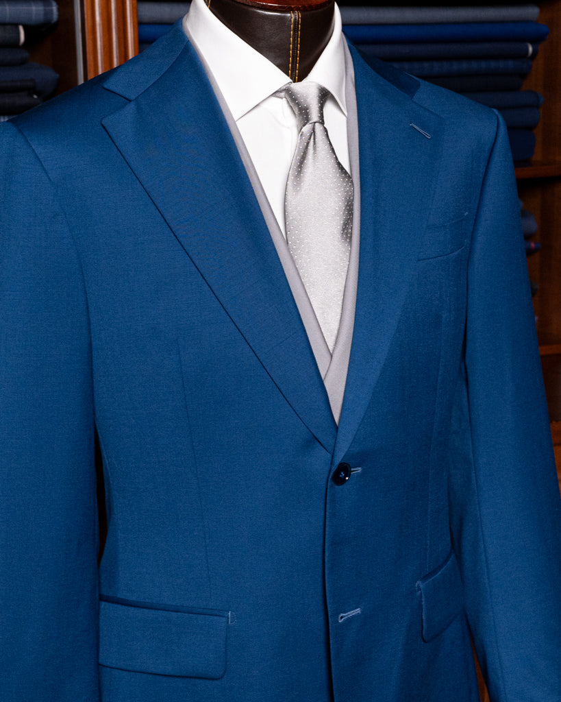Abito Giotto Blu Capri con Gilet Argento
