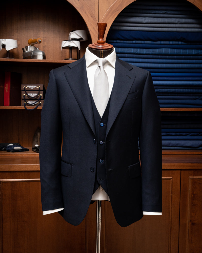Giotto Navy Blue Super 130s Suit with Vest