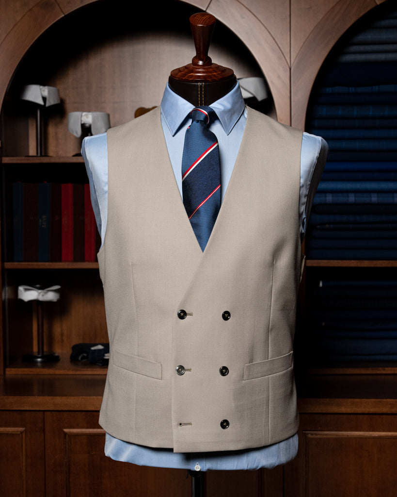 Abito Giotto Grigio Beige con Gilet