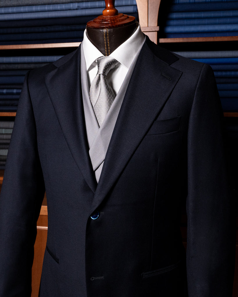 Abito Giotto Navy Blue con Gilet Argento