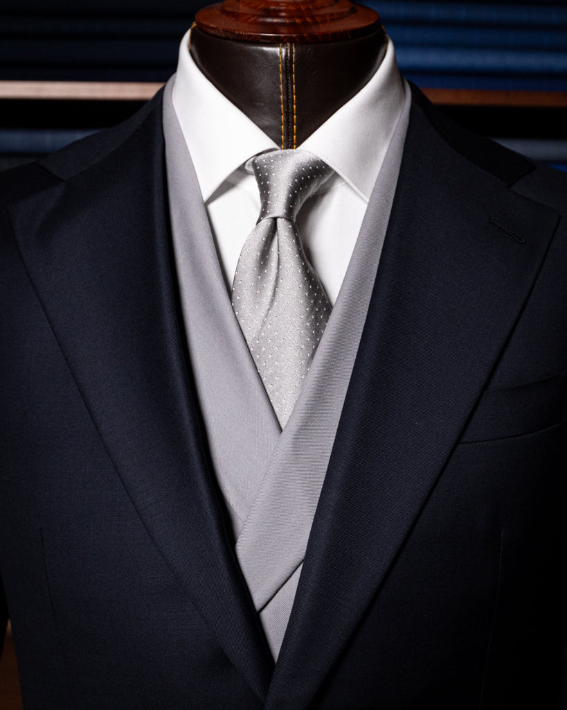 Abito Giotto Navy Blue con Gilet Argento