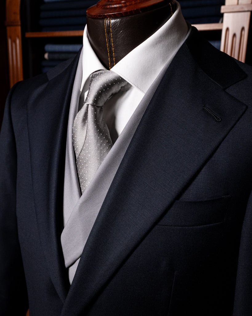 Abito Giotto Navy Blue con Gilet Argento