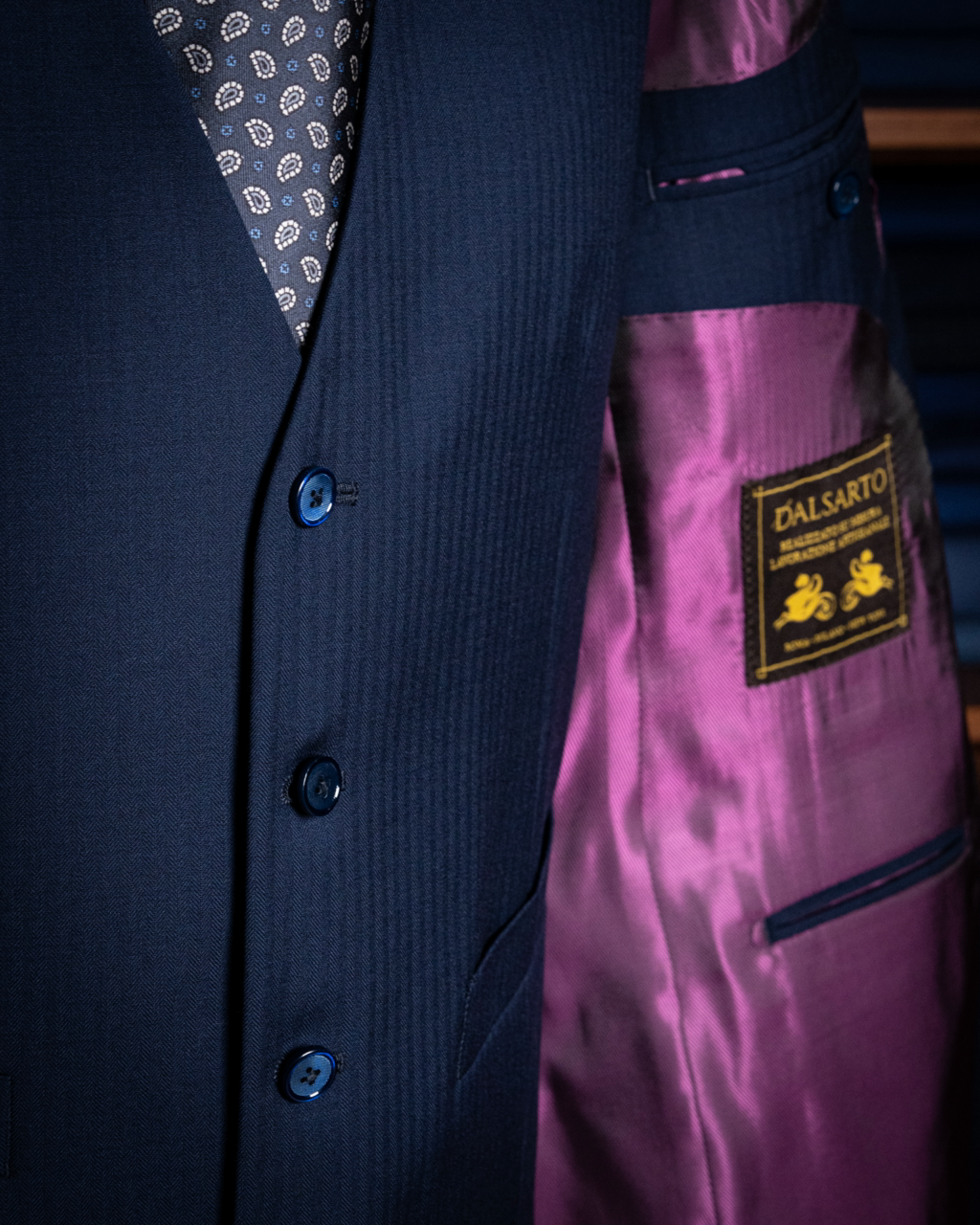 Abito Giotto Spinato Blu Navy con Gilet