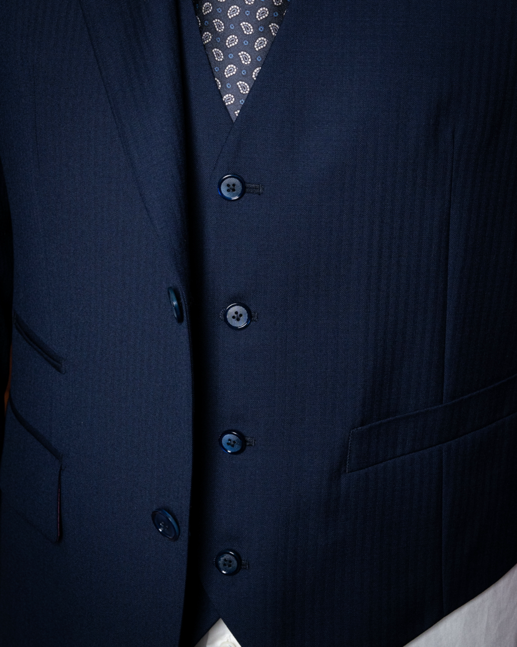 Abito Giotto Spinato Blu Navy con Gilet