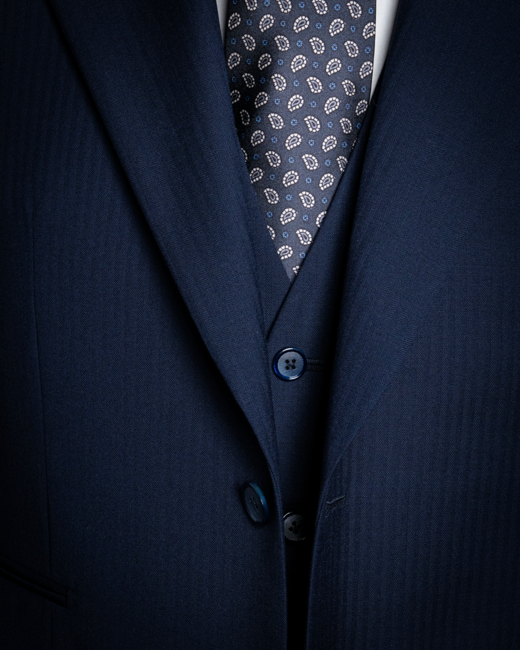 Abito Giotto Spinato Blu Navy con Gilet