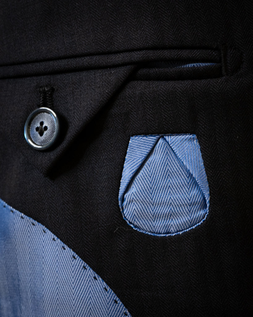Abito Perugino Spinato Blue Black