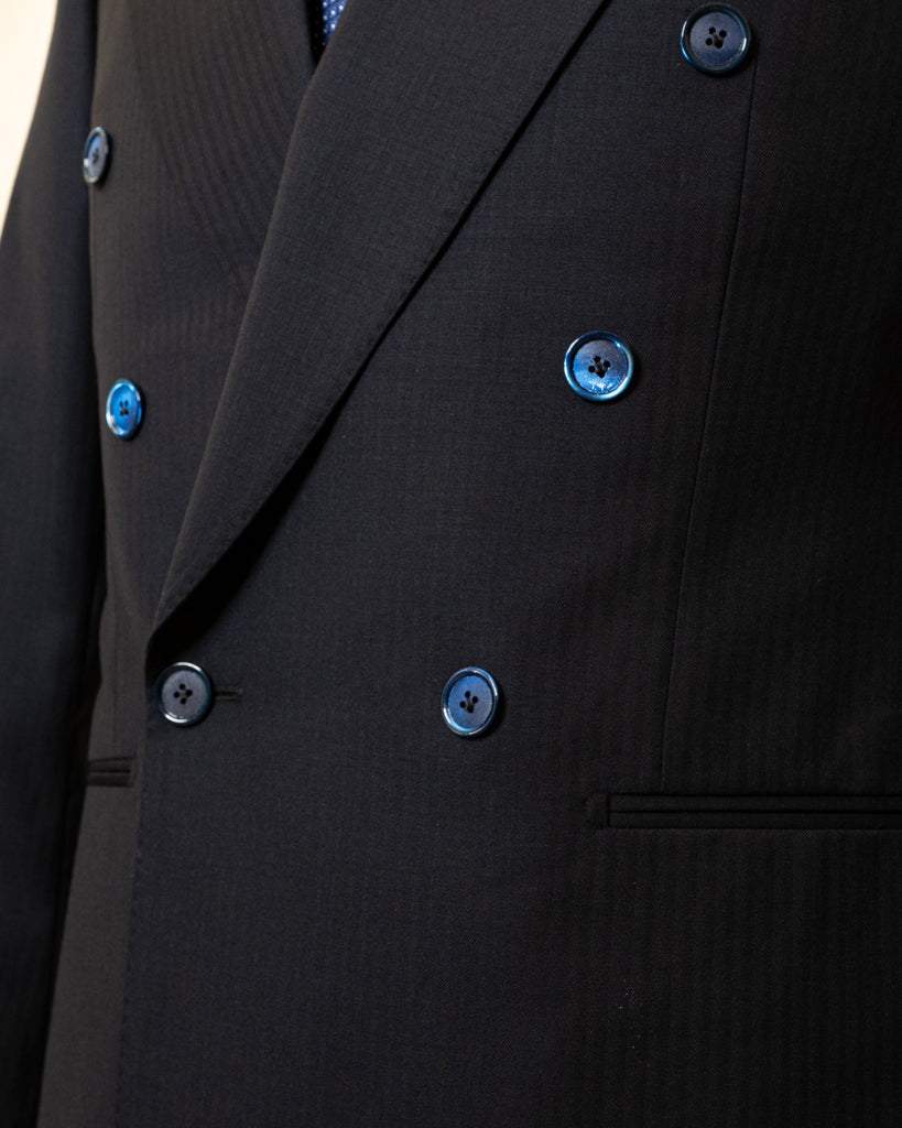 Abito Perugino Spinato Blue Black