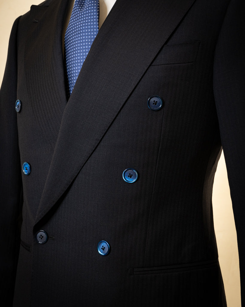Abito Perugino Spinato Blue Black
