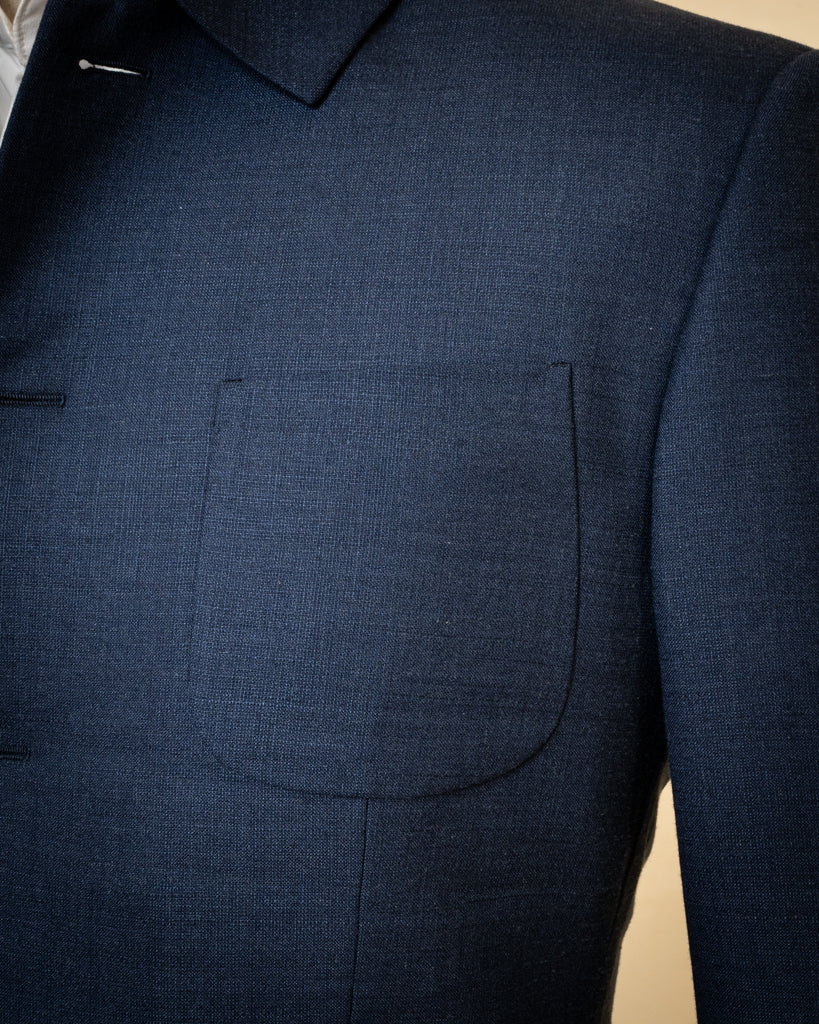 Korean Style Suit Blue Melange