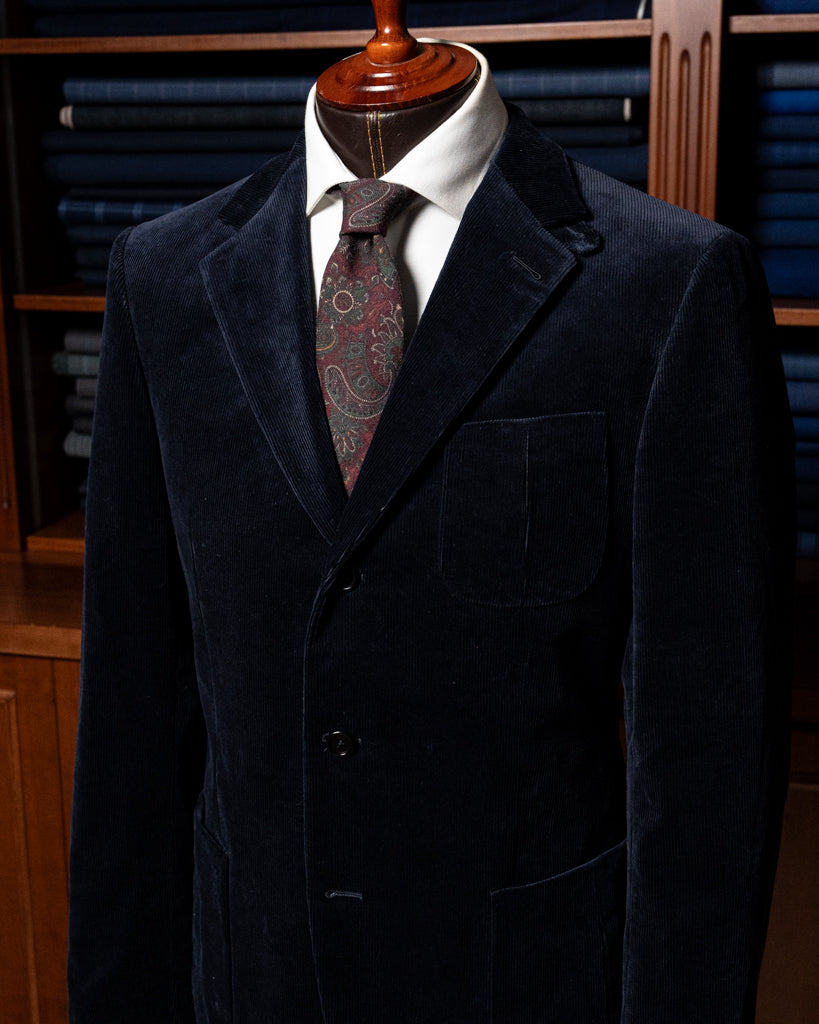 Abito Velluto Denim a Coste