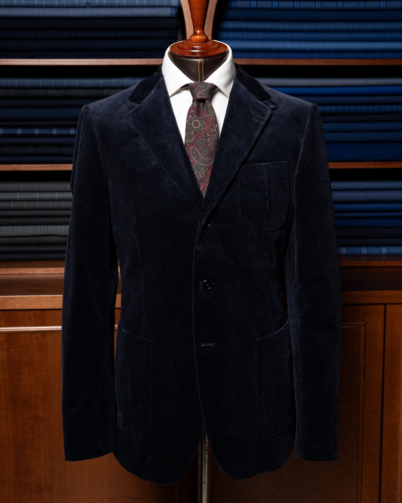 Abito Velluto Denim a Coste
