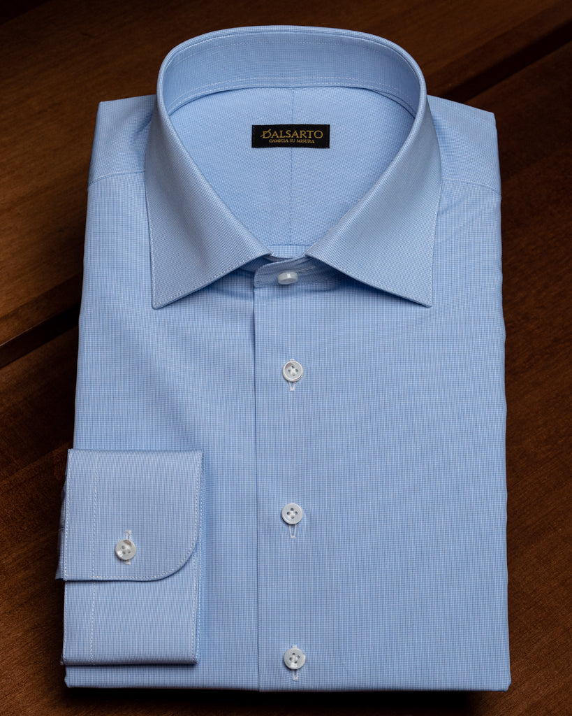 Camicia Azzurra Mini Quadri