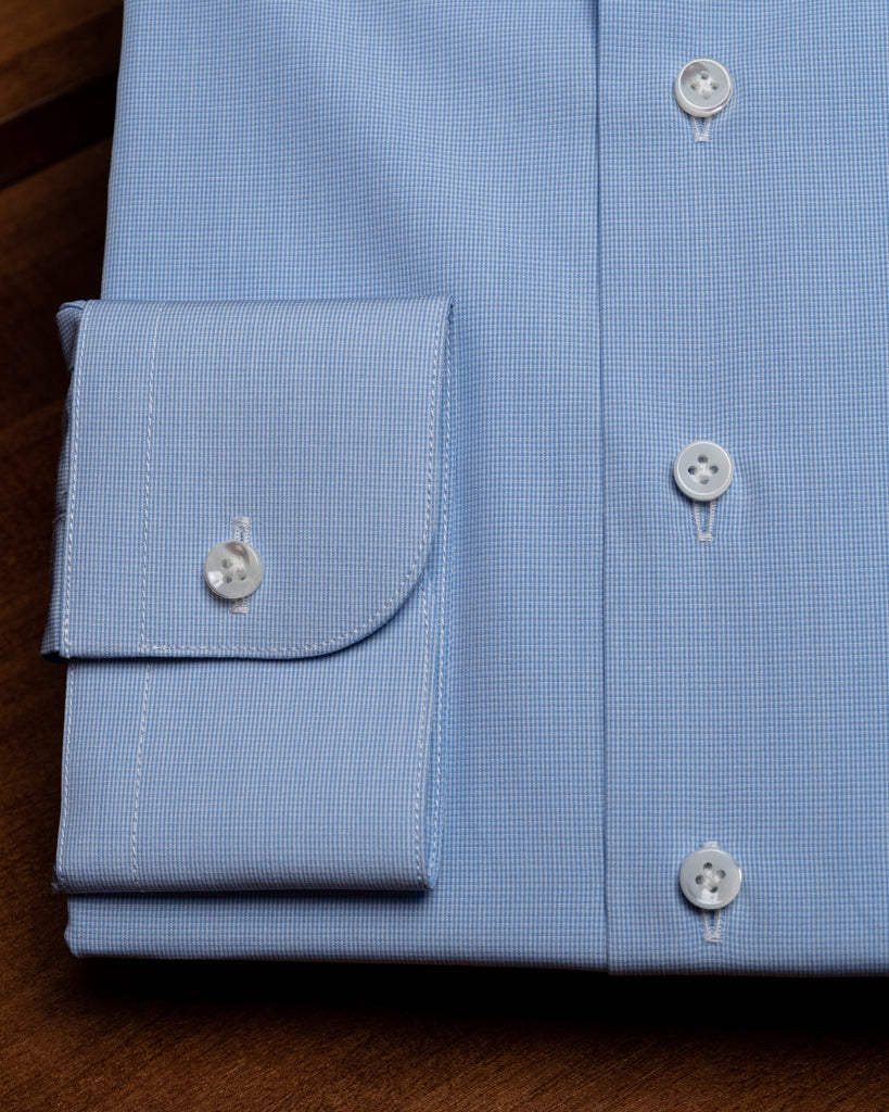 Camicia Azzurra Mini Quadri