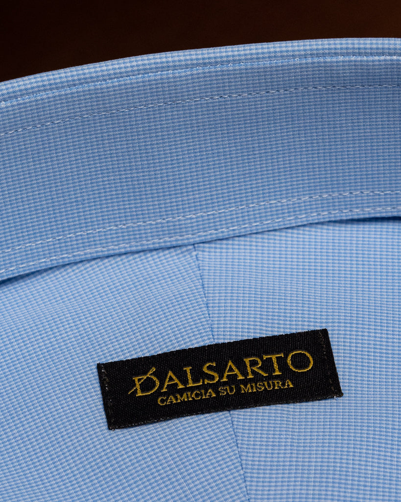 Camicia Azzurra Mini Quadri