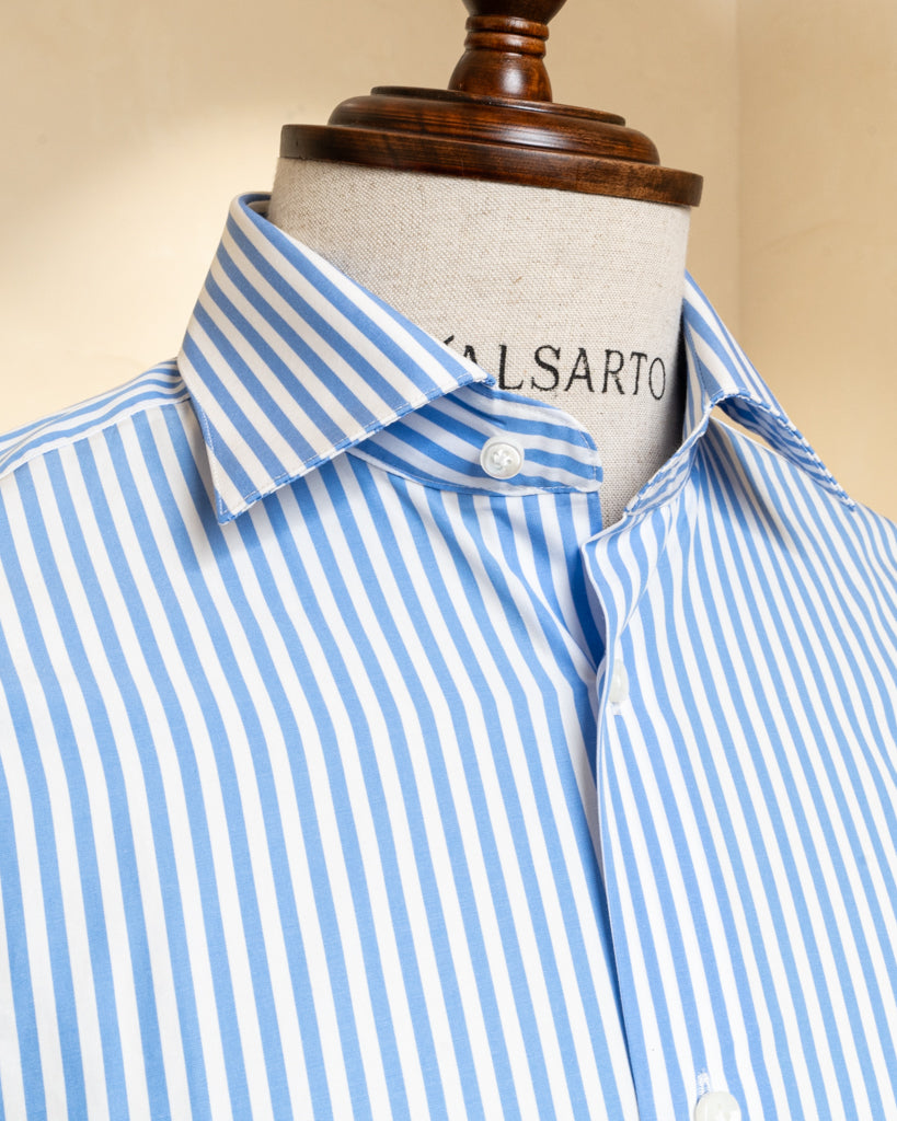 Camicia Bacchettata Azzurra Stretch