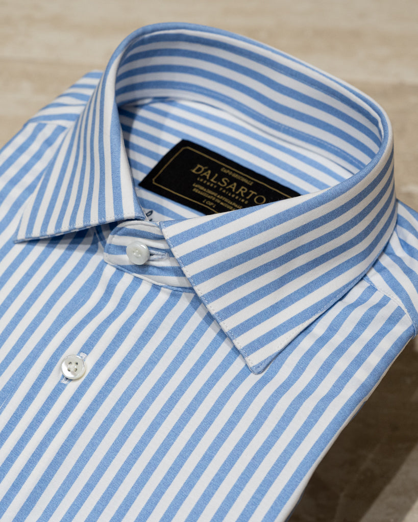 Camicia Bacchettata Azzurra Stretch