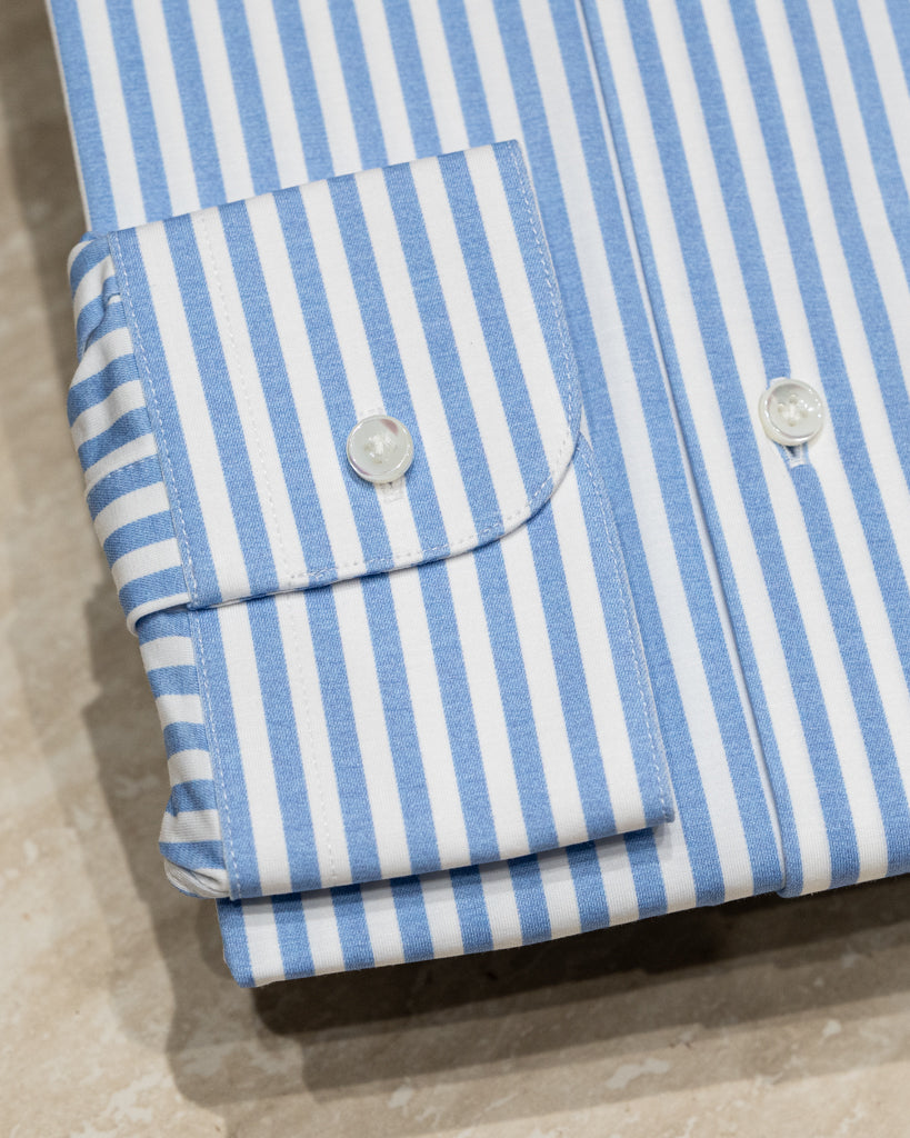 Camicia Bacchettata Azzurra Stretch