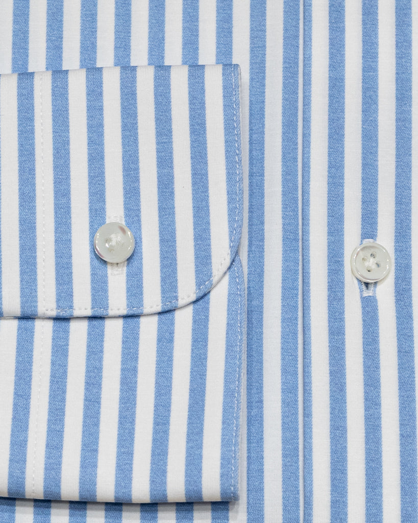 Camicia Bacchettata Azzurra Stretch