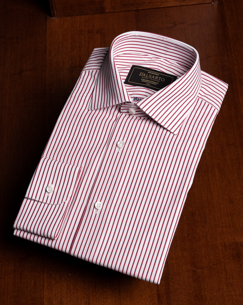 Camicia Bacchettata Bianca e Rossa