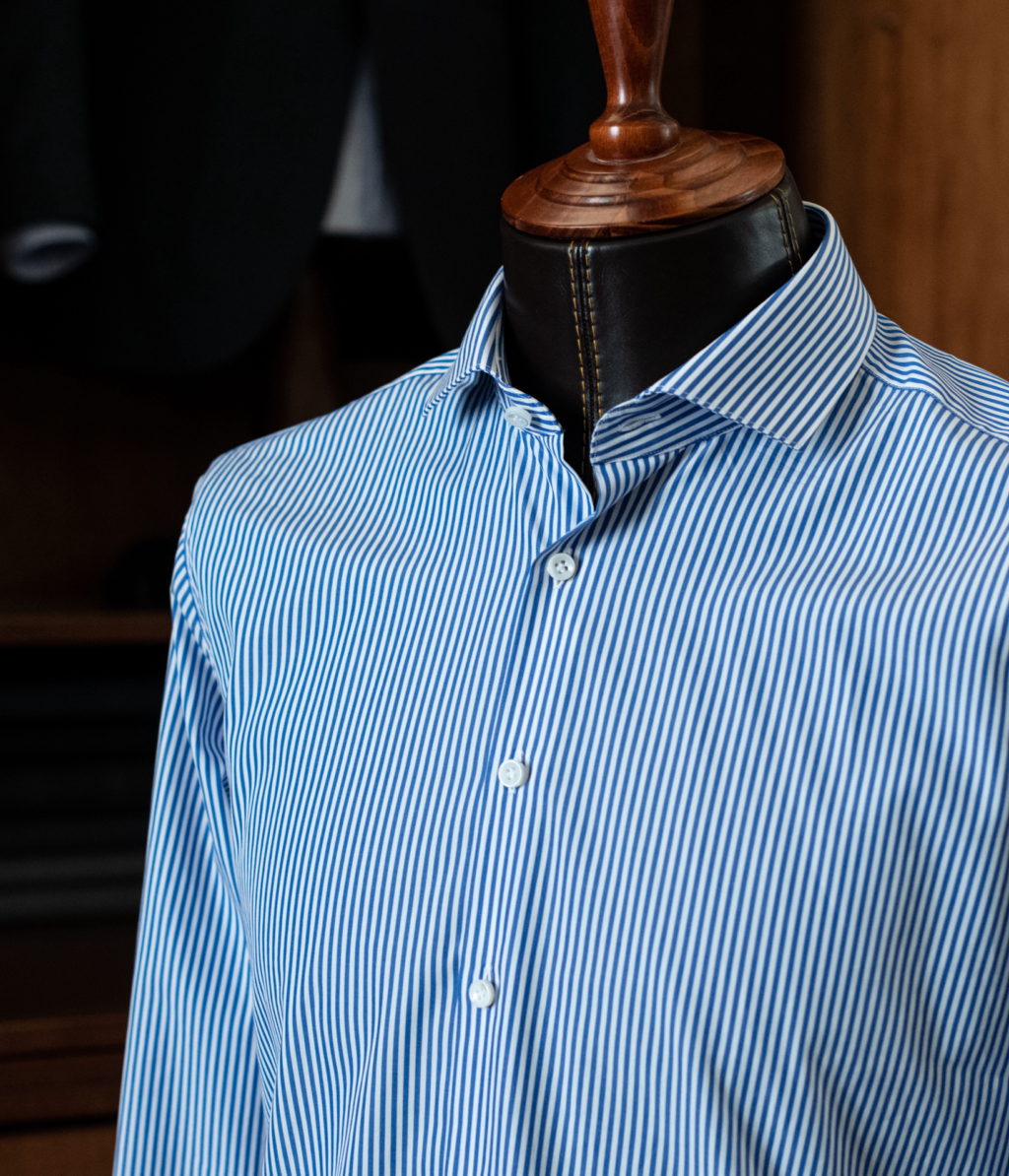 Camicia Blu Bacchettata