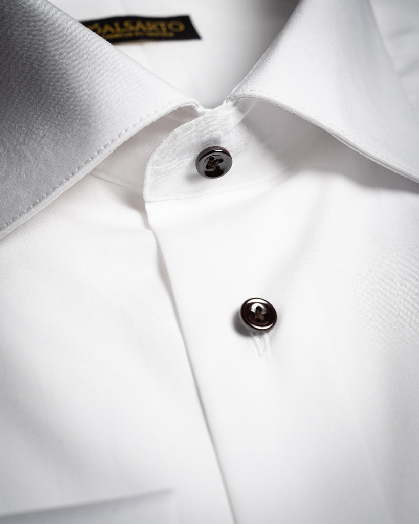Camicia Bianco Dalsarto Con Bottoni Neri