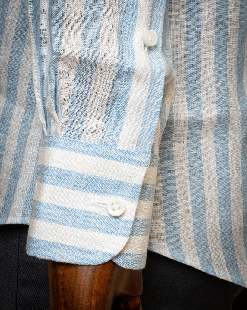 Camicia Button Down Bacchettata Azzurra Stretch
