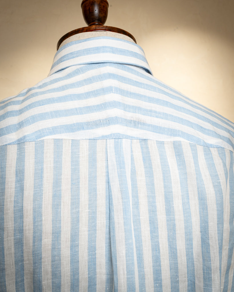 Camicia Button Down Bacchettata Azzurra Stretch
