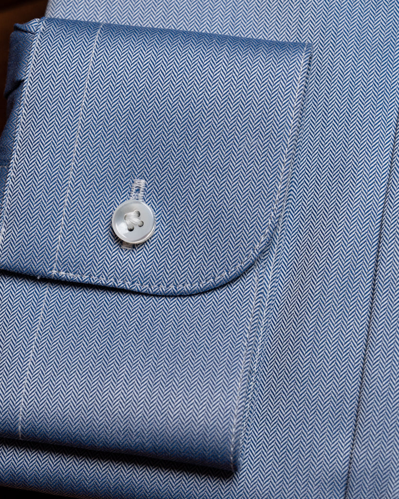Light Blue Herringbone Shirt