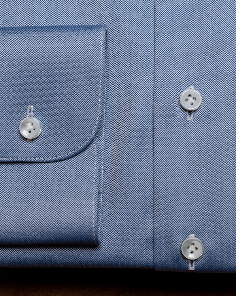 Light Blue Herringbone Shirt