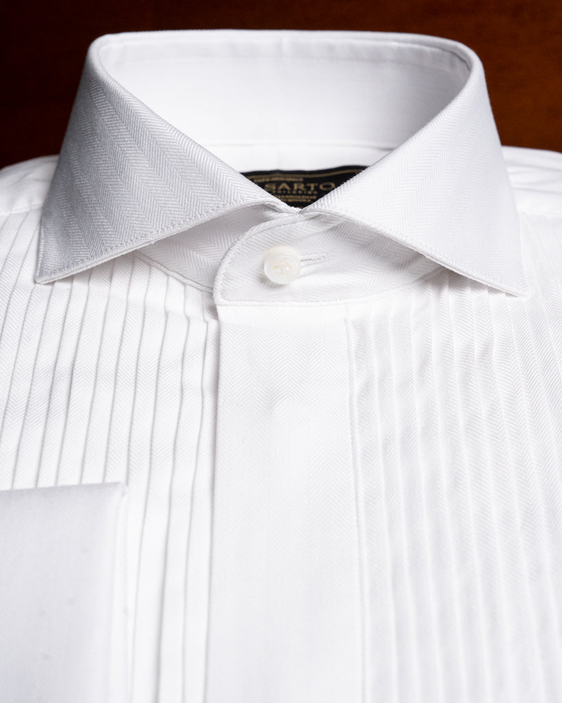 Camicia Cerimonia Plissé Off White