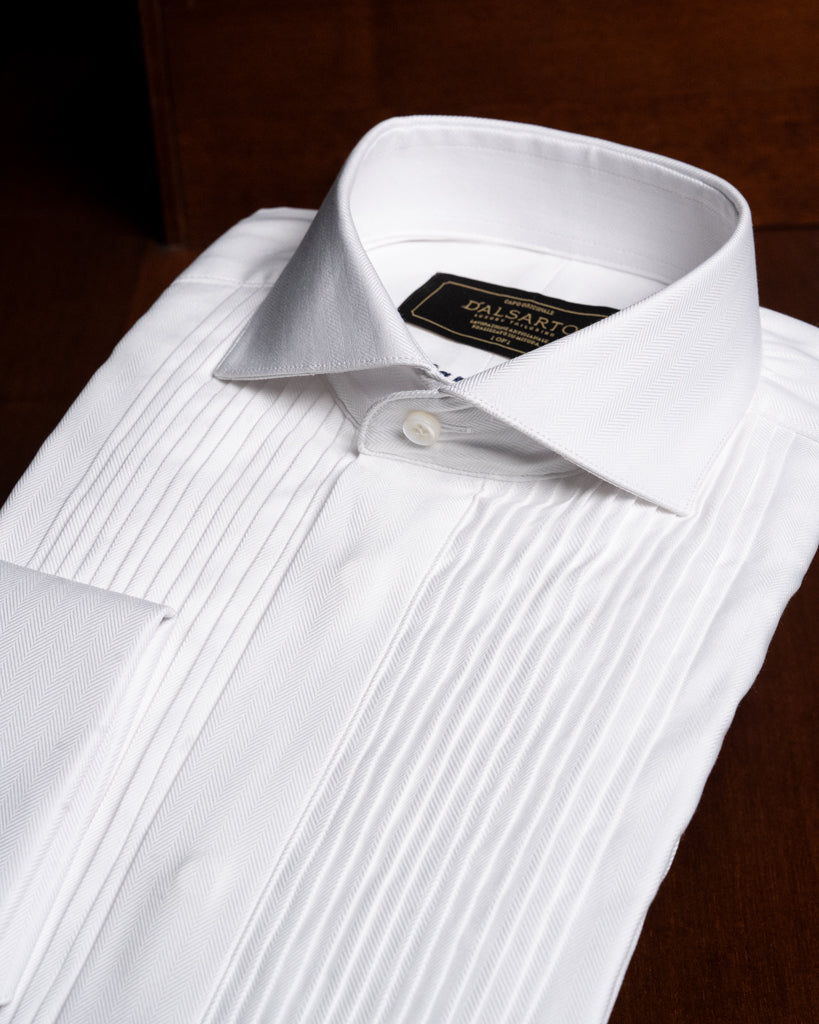 Camicia Cerimonia Plissé Off White