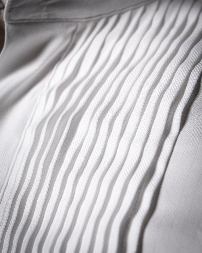 Camicia Cerimonia Plissé Off White
