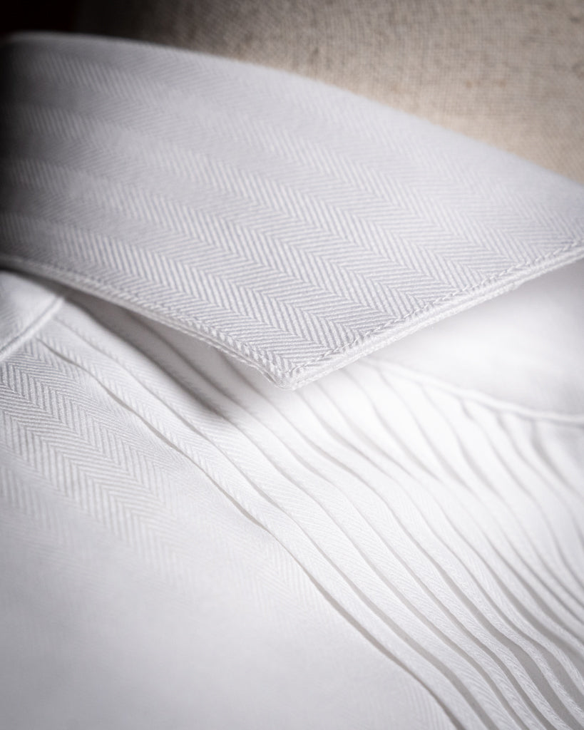 Camicia Cerimonia Plissé Off White