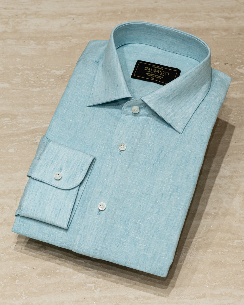 Camicia Lino Verde Acqua
