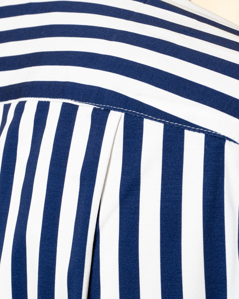 Camicia Stretch Bacchettata Blu Scuro