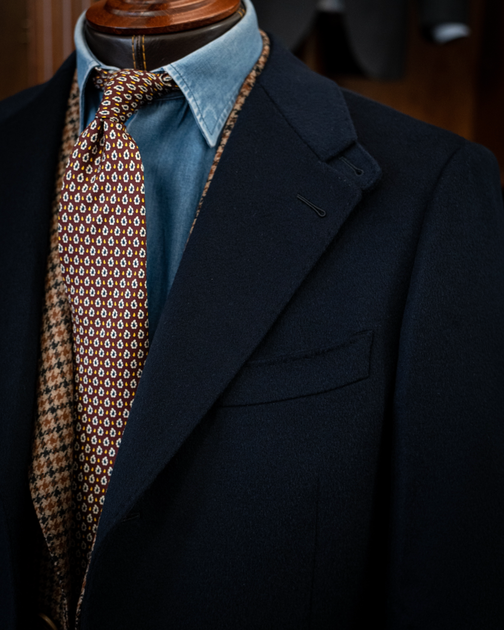 Cappotto Brunelleschi Blu Scuro Lana Cashmere