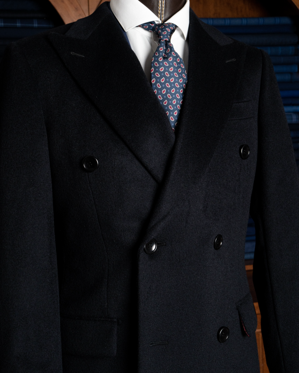 Cappotto Ghiberti Blu Lana Cashmere