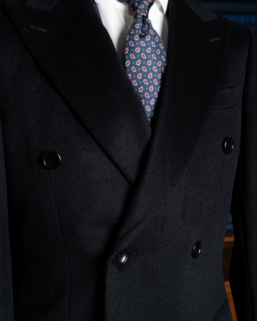Cappotto Ghiberti Blu Lana Cashmere