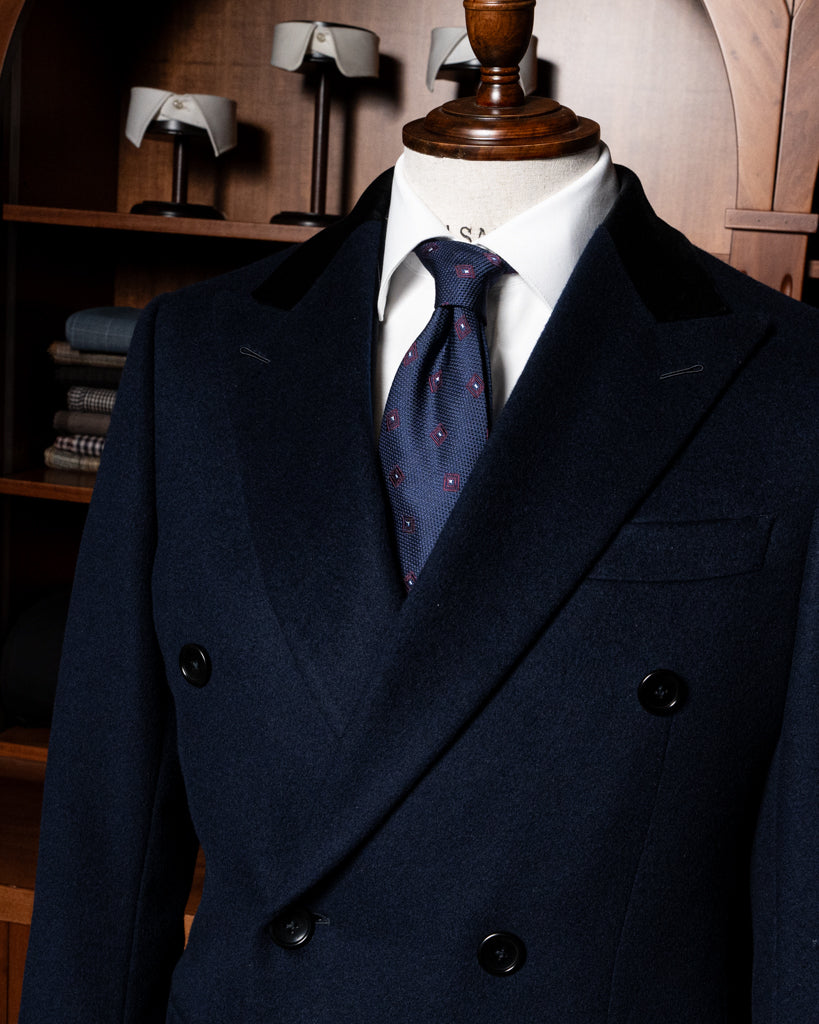 Cappotto Ghiberti Blu Scuro Lana Cashmere
