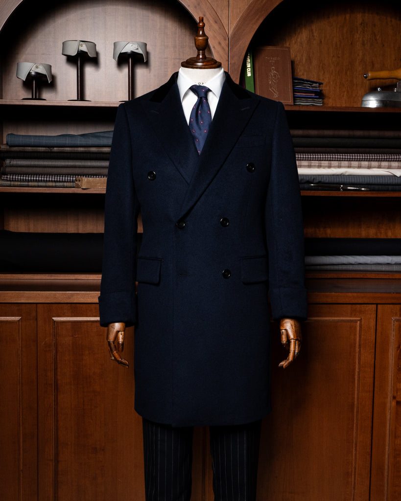 Cappotto Ghiberti Blu Scuro Lana Cashmere