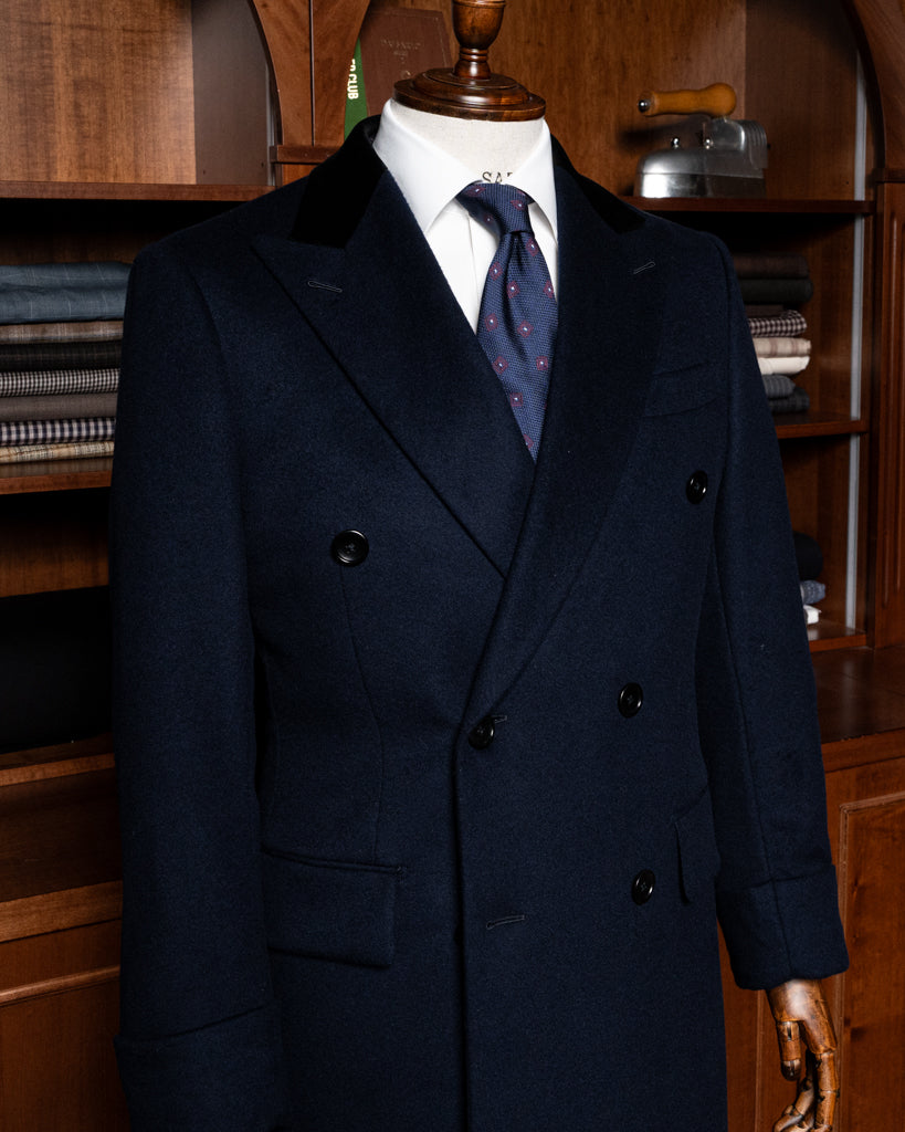 Cappotto Ghiberti Blu Scuro Lana Cashmere