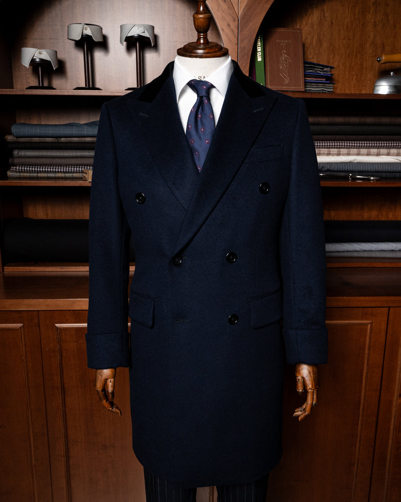Cappotto Ghiberti Blu Scuro Lana Cashmere