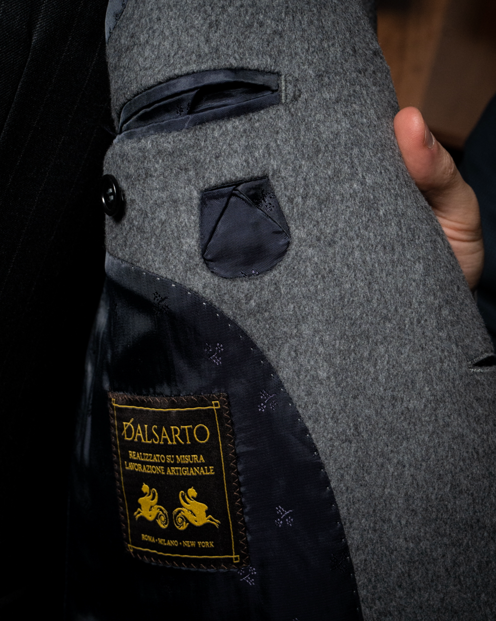 Cappotto Mantegna Grigio Lana Seta