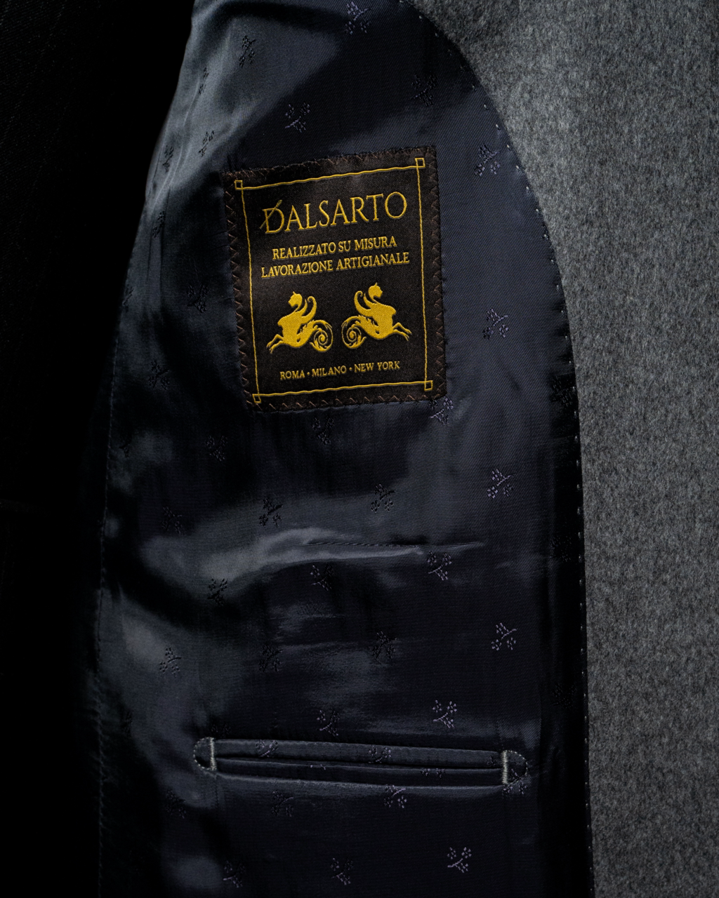 Cappotto Mantegna Grigio Lana Seta