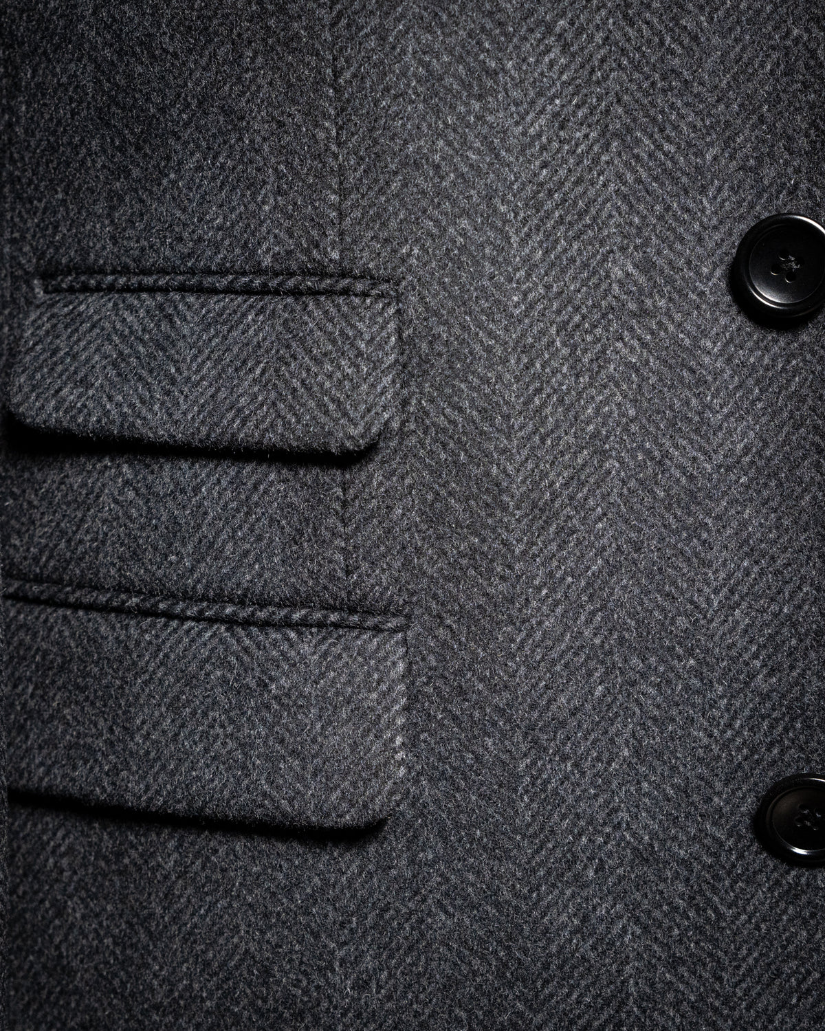 Cappotto Mantegna Spinato Grigio Lana e Cashmere