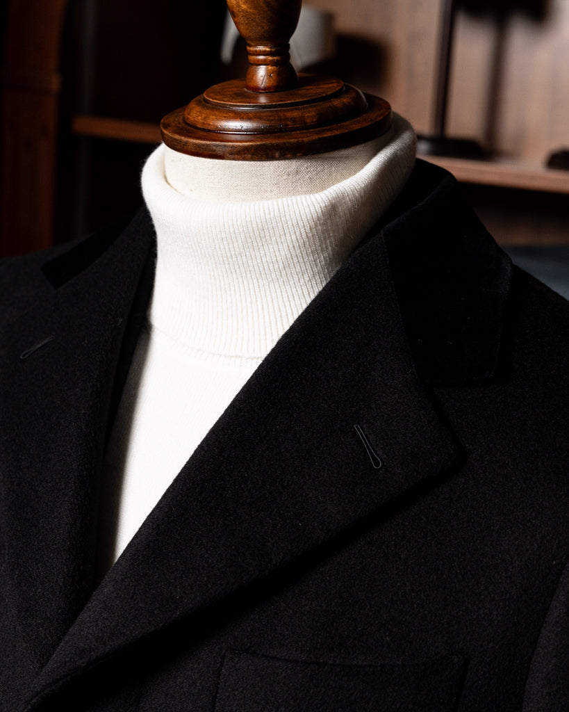 Cappotto Nero Monopetto Lana Cashmere