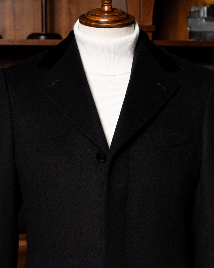 Cappotto Nero Monopetto Lana Cashmere
