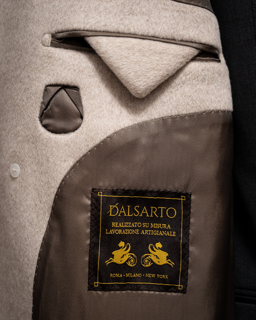 Cappotto Napoleone Sabbia in Lana e Seta