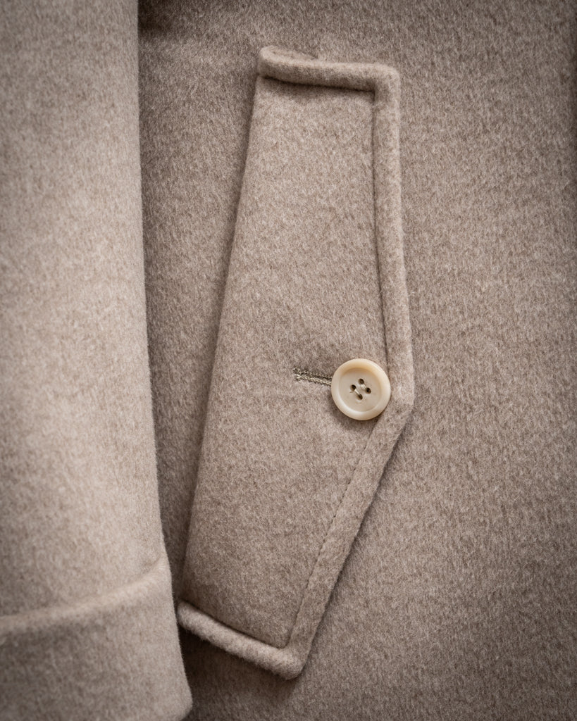 Cappotto Napoleone Sabbia in Lana e Seta
